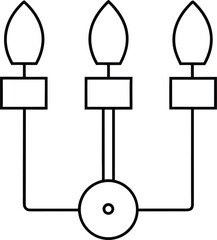 night light icon outline vector on transparent background