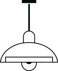 pendant light icon outline vector on transparent background