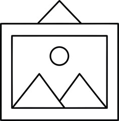 photo frame icon outline vector on transparent background