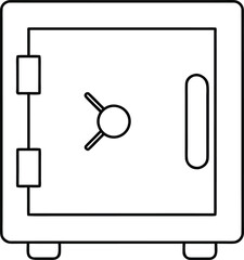 safe icon outline vector on transparent background