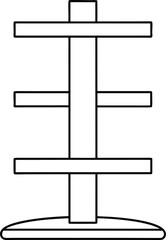 shelving unit icon outline vector on transparent background