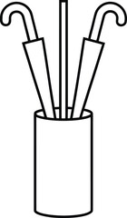 umbrella stand icon outline vector on transparent background
