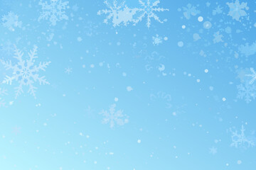 Light blue background with scattered white snowflakes a winter wonderland scene