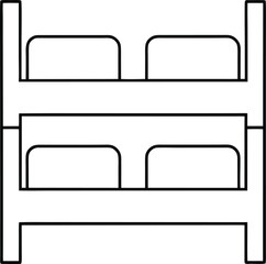 twin bed icon outline vector on transparent background