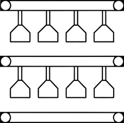 wine rack icon outline vector on transparent background