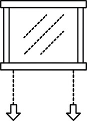 window shade icon outline vector on transparent background
