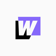 w letter mark square logo vector icon illustration