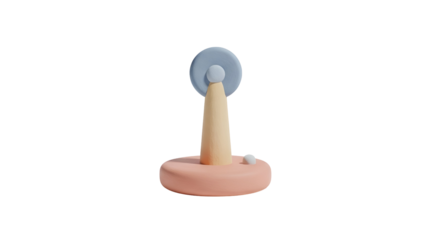 Minimalist 3d render of a broadcast microphone icon on a pink base