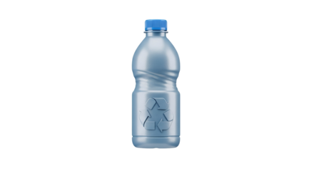 A 3d render of a single recyclable plastic bottle highlighting environmental consciousness
