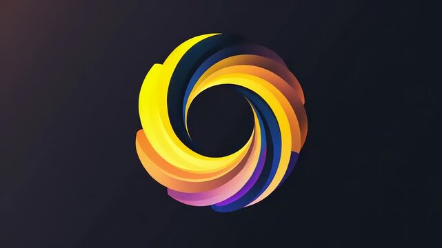 Vibrant and dynamic abstract swirl logo graphic with elegant, flowing lines creating a captivating circular gradient design for modern branding and digital art