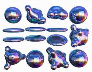 Set of colorful glass spheres or shiny vector globe icons for global business concept design