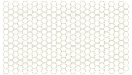 Thin Line Hexagon Seamless Pattern Background with Repeating Grid.