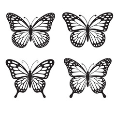 Butterfly line art silhouette vector illustration high quality modern artwork