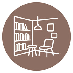Library Corner icon vector image. Can be used for Coworking Space.