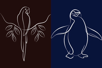 Simple Animal Line Art Design