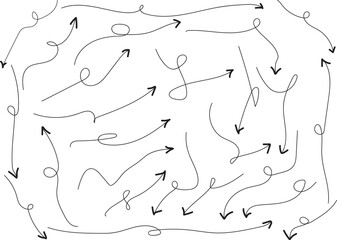 A complex network diagram with numerous arrows and lines