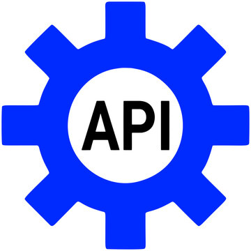API Gear Icon: Application Programming Interface and Software Development Symbol