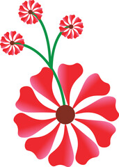 Red and pink flower graphic