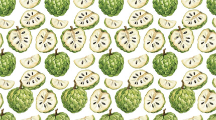Seamless Pattern of Custard Apple