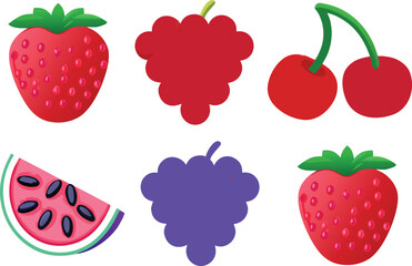 A colorful assortment of fresh fruits including strawberries grapes cherries watermelon and blueberries