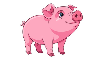 Adorable Pink Piglet Cartoon Character - Cute Farm Animal Illustration