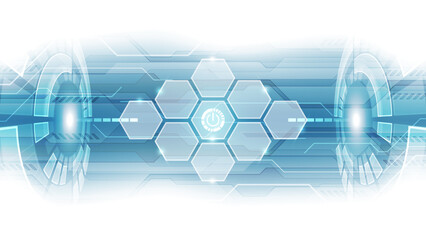 Futuristic Global Network Circuitry Background: Central Wireframe Earth and Symmetrical Data Connection