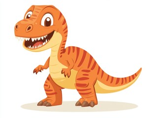 Fototapeta premium Cute Orange T-Rex Cartoon Character for Kids