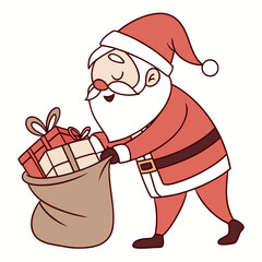 santa claus with gift