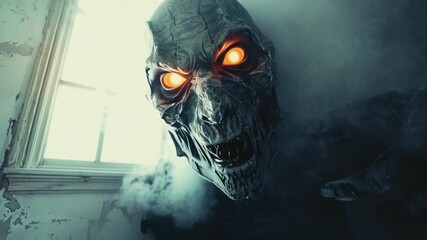 Video A mysterious being stands outside a window, its eerie presence filling the room