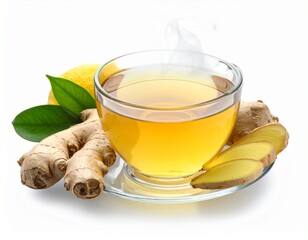 ジンジャーティー　ハーブティー　湯気が出ている冬のホットドリンク　リラックス