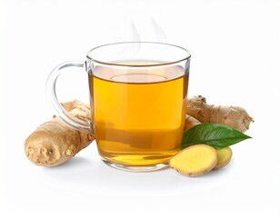 ジンジャーティー　ハーブティー　湯気が出ている冬のホットドリンク　リラックス