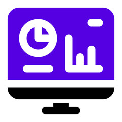 icon laptop analytics two tone color