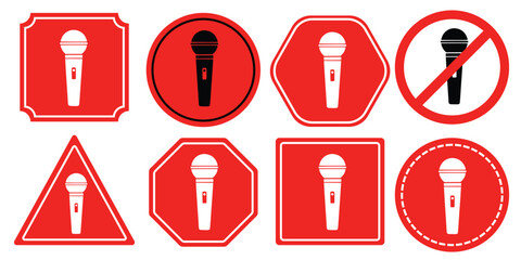 Microphone Warning and Alert Signs
