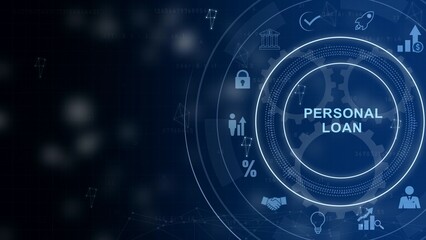 Naklejka premium Business, Technology, Internet and network concept. Loan personal finance. 3d illustration