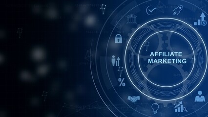 AFFILIATE MARKETING. Business, Technology, Internet and network concept. 3d illustration