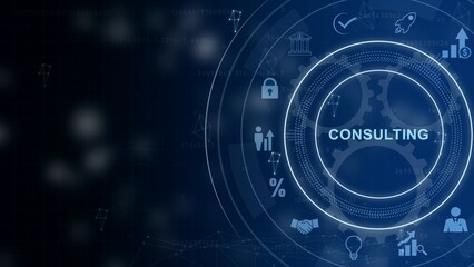 Business, Technology, Internet and network concept. Consulting Expert Advice Support Service. 3d illustration