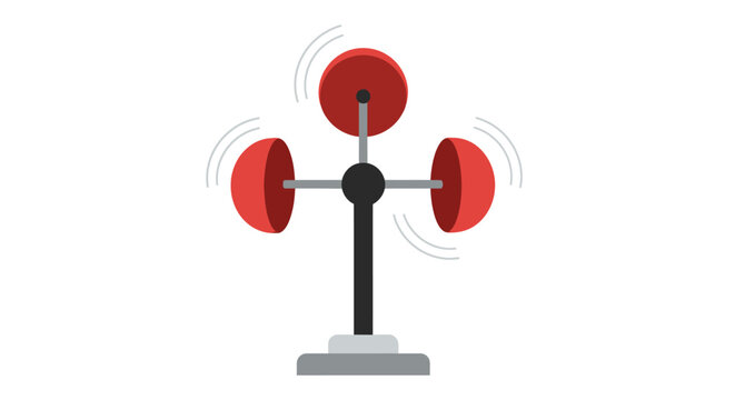 Illustration of rotating cup anemometer used for measuring wind speed in climatology