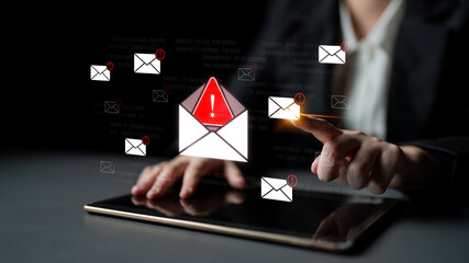 A cybersecurity alert indicating a phishing scam or malware threat. This dangerous email requires...