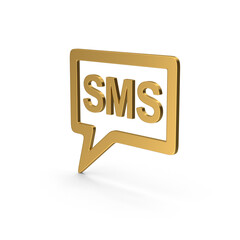 Gold SMS Message Icon For Mobile Communication