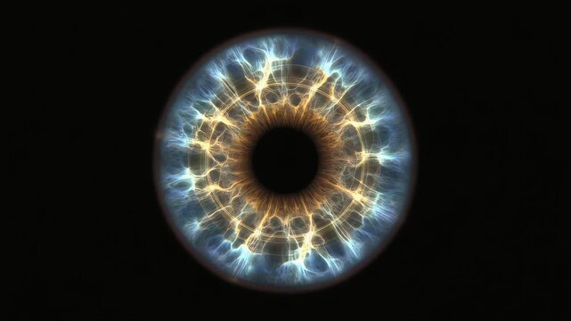 Ultra-pristine retinal visualization with precise radial geometry and photoreceptor detail, creating a clean cinematic medical visual for vision science, ophthalmology, and eye-care innovation.