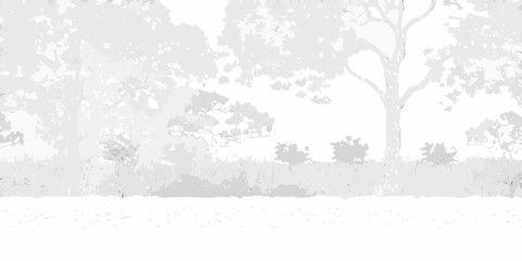 A grayscale landscape showing trees and shrubbery against a bright sky © RanjanKumar