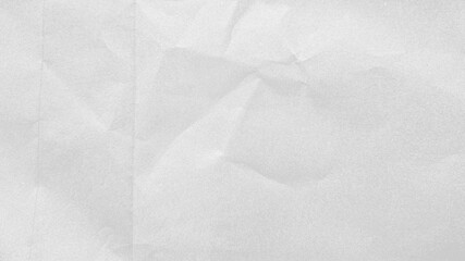 Crumpled paper texture black background. White wrinkled sheet. Overlay effect image