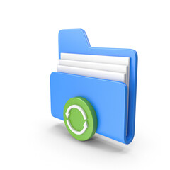 Blue Reload File Folder Icon With Refresh Symbol