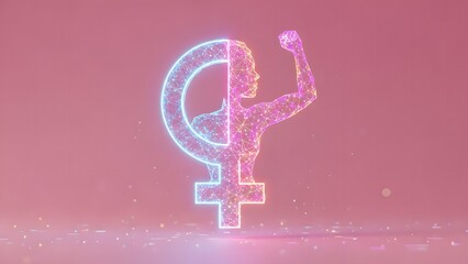 Female Empowerment Symbol with Gradient Glow