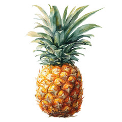 A watercolor painting of Pineapple, vector illustration on white background.
