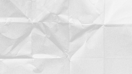 Crumpled paper texture black background. White wrinkled sheet. Overlay effect image