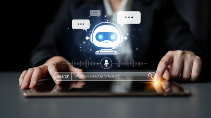 AI assistant with voice chat interface, combining smart chatbot, voice command, and AI-powered...