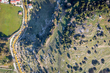 The Notion Ancient City drone view in Izmir district of Turkey