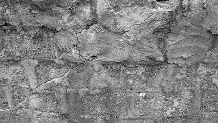 Cracked and Weathered Old Cement Wall Texture Close-up