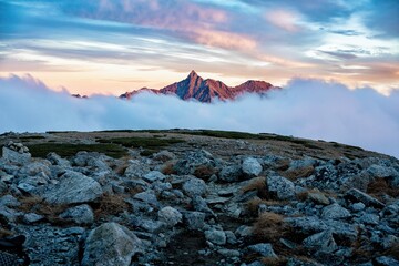 mountain landscape with clouds